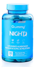 Gummy Night Melatonina Goma Sabor Framboesa 30 Unidades Sono