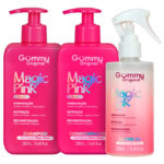 Kit Magic Pink Shampoo + Condicionador + Leavin Proteção